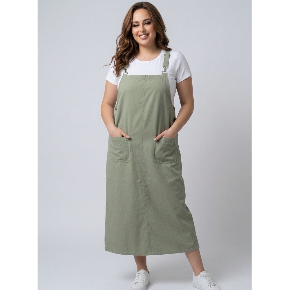 Modern Woman Overall Midi Dress Size 22/24 Casual Minimalist Work Relaxed